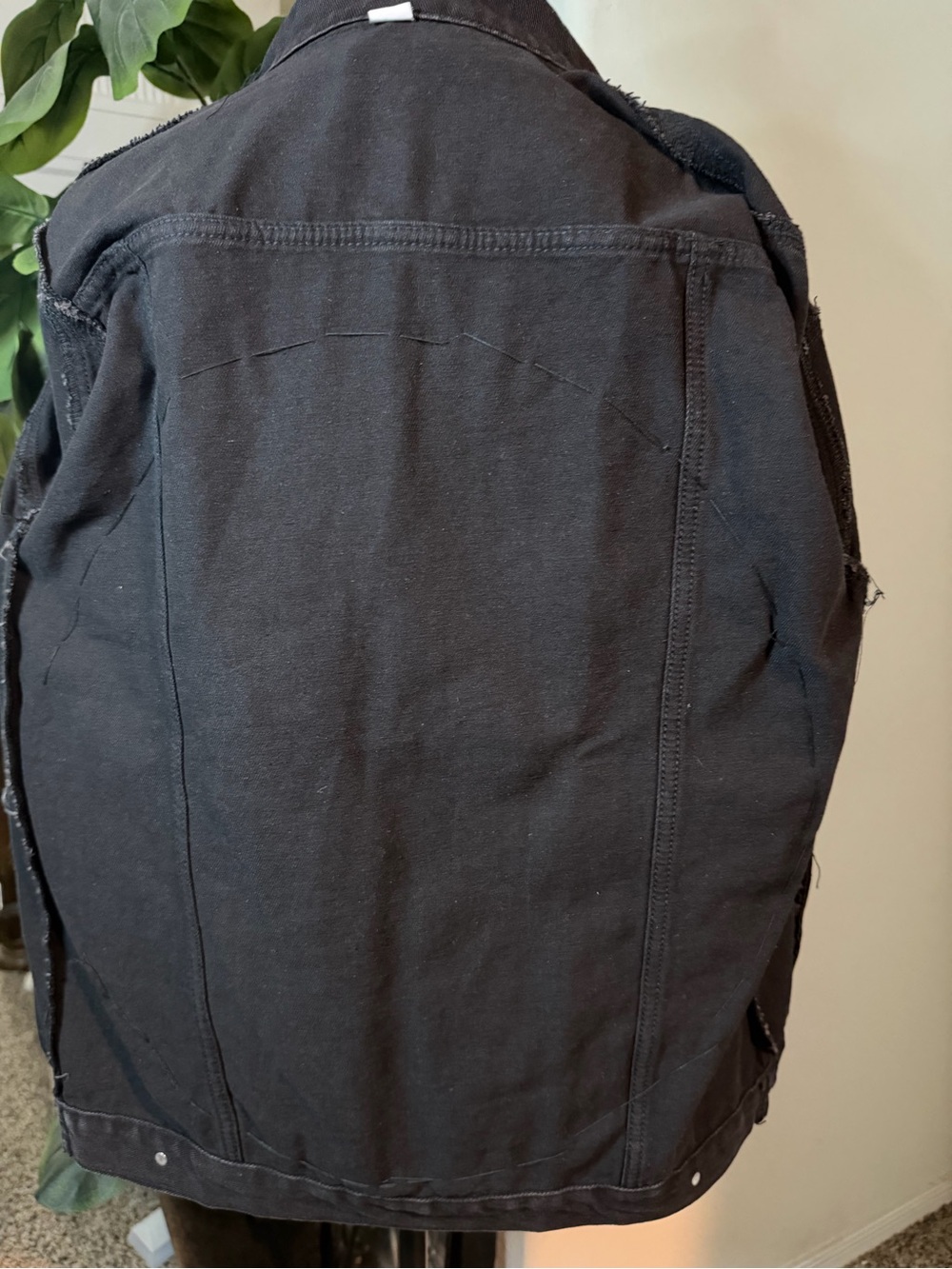 Black Denim Jacket with Colorful Embroidered Back - Picture 12 of 15